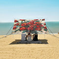 ALAZA Red Rose Flower Bouquet Spreads Leaves Beach Tent Sun Shelter Portable Canopy Sunshade for Outdoor Camping Picnics Backyard Fun 10x9 ft