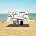 ALAZA Shark Heart Pattern Beach Tent Sun Shelter Portable Canopy Sunshade for Outdoor Camping Picnics Backyard Fun 10x9 ft