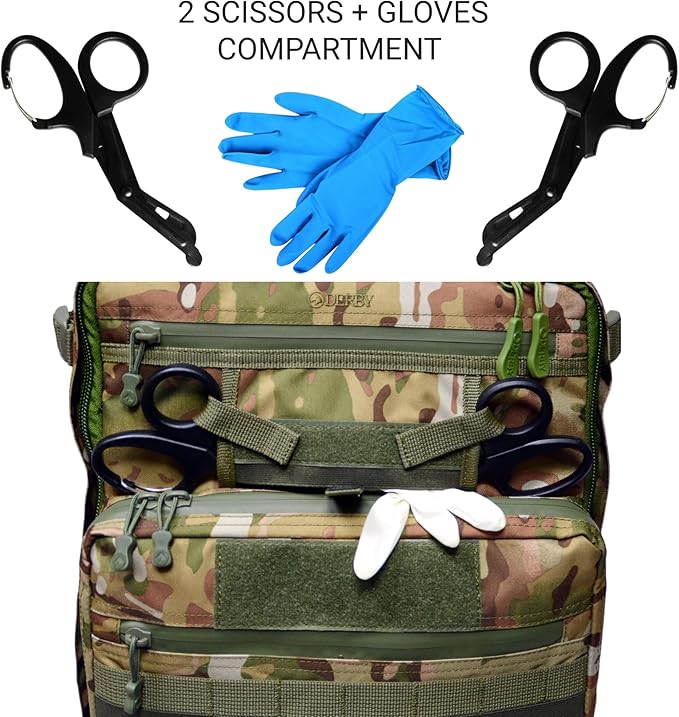 20L DERBY Tactical Medical Backpack – Camouflage First Aid Kit Bag with MOLLE Waterproof Zippers Removable Organizers OCP Field-Ready Design