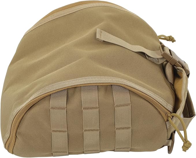 Helmet Bag Pack Camping Helmet Bag Canvas Scratch Prevention Adjustable Helmet Storage Bag for Hard Hats Helmet Military Carrying Pouch for Sports Hunting Shooting (Khaki)