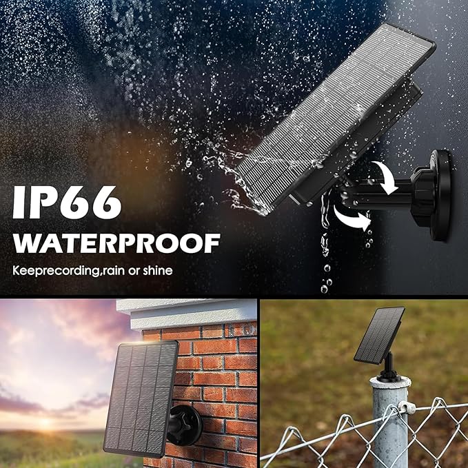 Updated Version 2Pack Trail Cameras Solar Panel 12V/1A 6V/1.5A with Build-in 4000mAh Rechargeable Lithium Battery IP66 Waterproof Hunting Accessory Compatible with Hunting Game Cameras or Deer Feeder