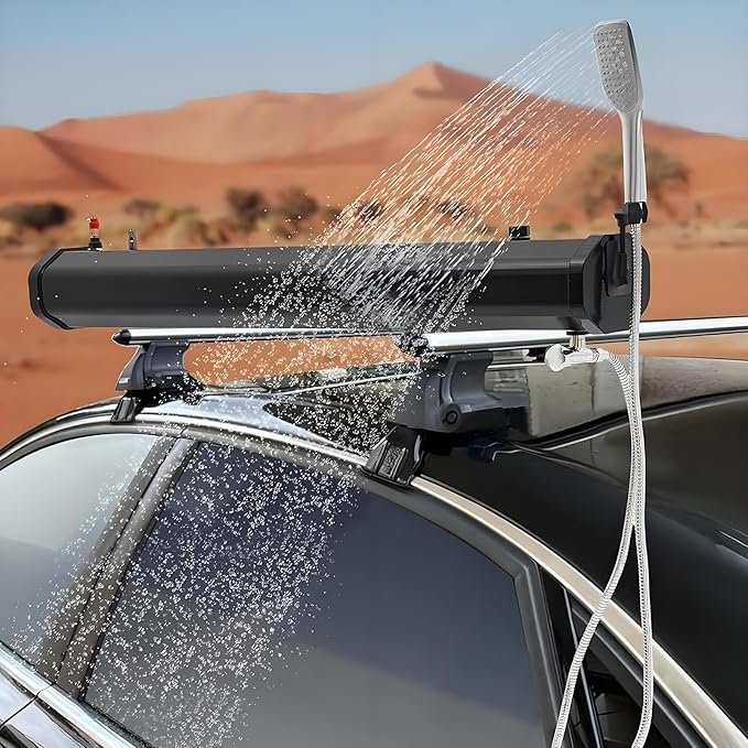 Roof Rack Water Tank Car Shower Portable Camping Solar Shower Portable Camp Shower Outdoor Activities Water Supply Stable Bracket Self-Pressurized Water Tank 7.93加仑/30升
