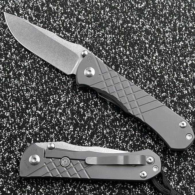 Chris Reeve Umnumzaan Titanium Handle Double Row Ceramic Bearing EDC Tool Folding Knife (Tando Blade)