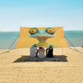 ALAZA Lizard Funny Frog Beach Tent Sun Shelter UPF50+ Protection Beach Shade Canopy w/ 4 Sandbags for Outdoor Camping Fishing Backyard Fun Picnic 10x9 ft