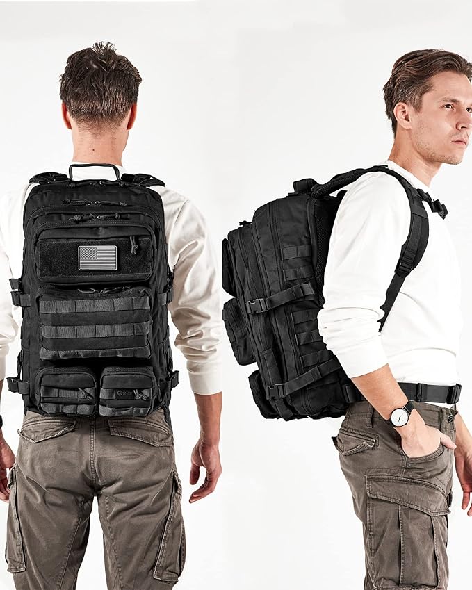 Falko Tactical Backpack for Men and Women 50L Backpack 2.4x Stronger Large Military Molle Rucksack Bugout Backpack Outdoors