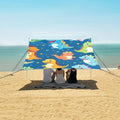 ALAZA Cute Colorful Dinosaur Star Beach Tent Sun Shelter Portable Canopy Sunshade for Outdoor Camping Picnics Backyard Fun 10x9 ft