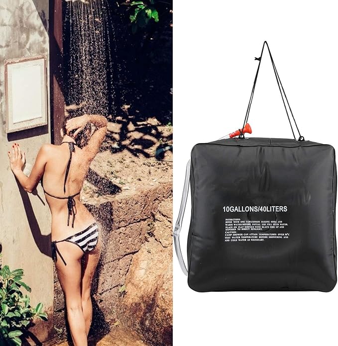 Solar Shower Bag Waterproof Portable Camping Shower Water Bag Solar Camping Showers with Showers Head for Hiking Campings Traveling Outdoor Use
