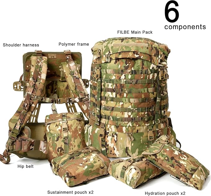MT FILBE 100L Modular Rucksack System Military Ruck with External ABS Frame Detachable Assault Pack &amp Hydration Carrier