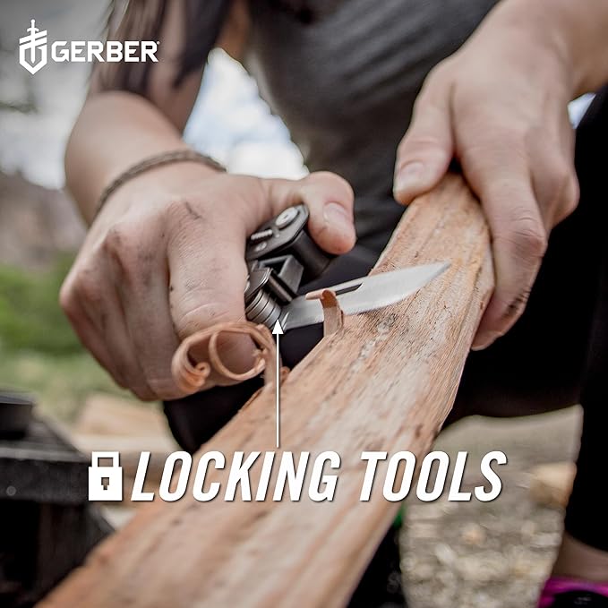 Gerber Gear Truss 17-in-1 Multitool with Pocket Knife and Needle Nose Pliers - Gifts for Men Compact EDC Gear Black with Standard Sheath