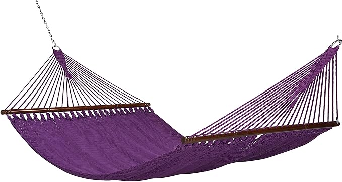 Jumbo Caribbean Hammock and Metal Tribeam Stand (Purple)