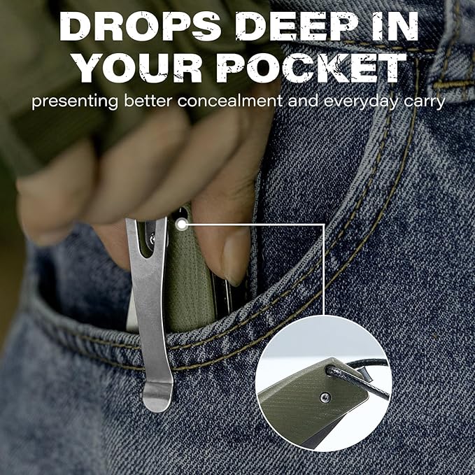 Axis Lock Folding Pocket Knife with Clip 3.44 8Cr13MoV Steel Drop Point Blade and G10 Handle Crossbar Lock Knives for Men Women Camping Hiking Survival Pocketknife