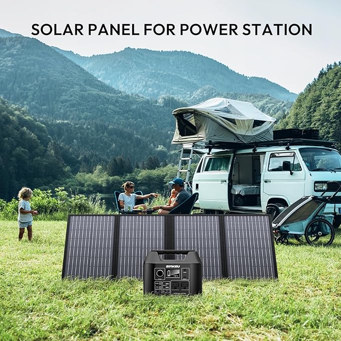 Portable Solar Panel 60W Foldable Solar Panel Charger for Portable Generator Power Station Comes with Adjustable Kickstands DC 18V Output USB 3.0 and Type-C Ports for Camping Traveling Van RV Trip