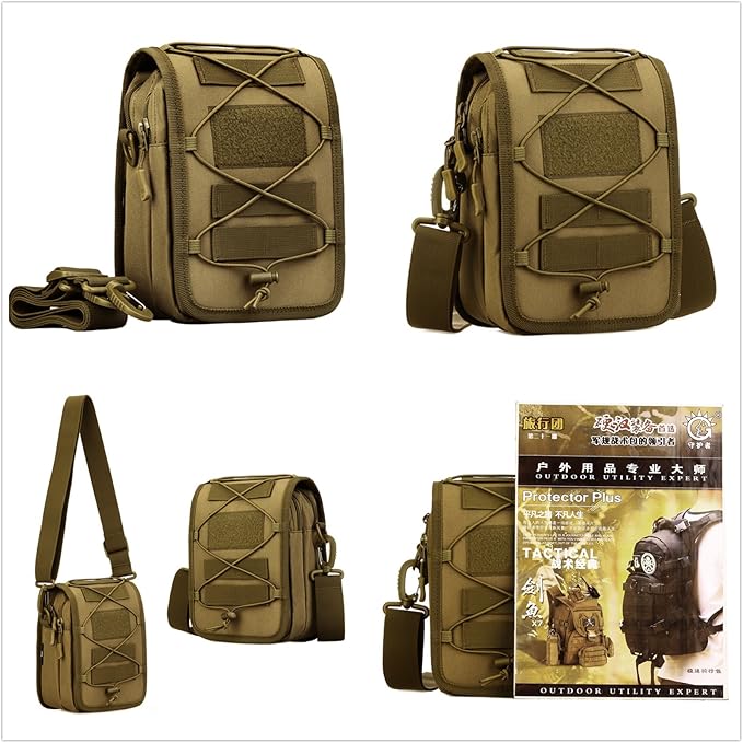 UNISTRENGH Multi-Purpose Tactical Molle Utility Pouches Compact Waist Pack Military Water-Resistance Casual Satchel Bag Fanny Pack Hunting Accessory