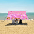 ALAZA Pink Ice Cream Sprinkles Waffle Beach Tent Sun Shelter Portable Canopy Sunshade for Outdoor Camping Picnics Backyard Fun 10x9 ft