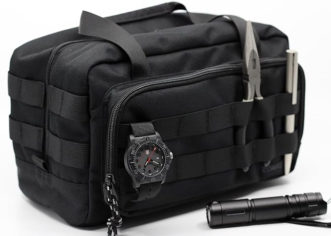 Coreflex 12-Inch Heavy Duty Tool Bag Tactical Gear Range EDCTool Bag for cars Multi-Purpose Work Bag for MechanicsElectricianCarpentersBuildersPlumbers 12 X 7 X 7 (Black)