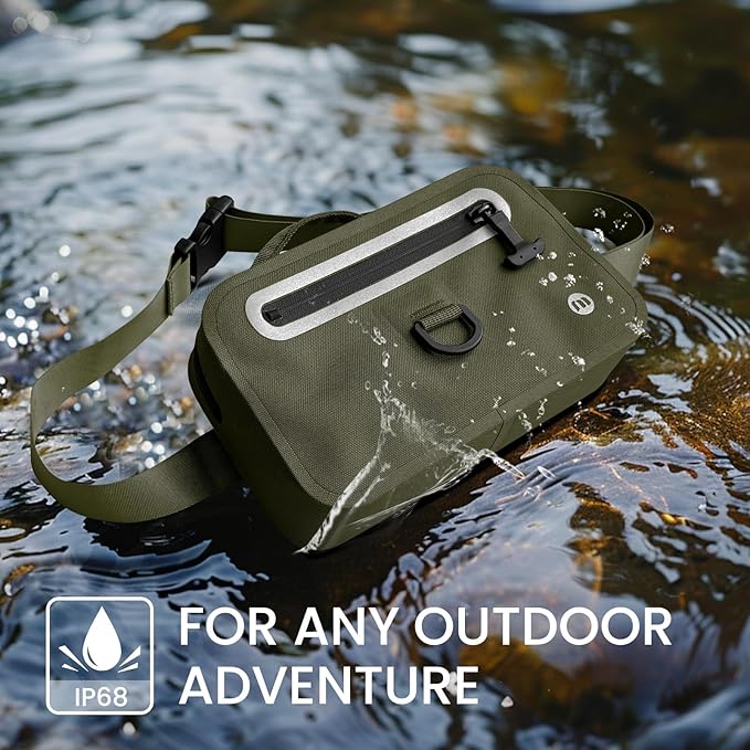 Floating Waterproof Fanny Pack with Extra-Long Adjustable Belt – Secure Waterproof Belt Bag for Phone Passport and Wallet Ideal for Swimming Kayaking Boating Beach Fishing Waterpark