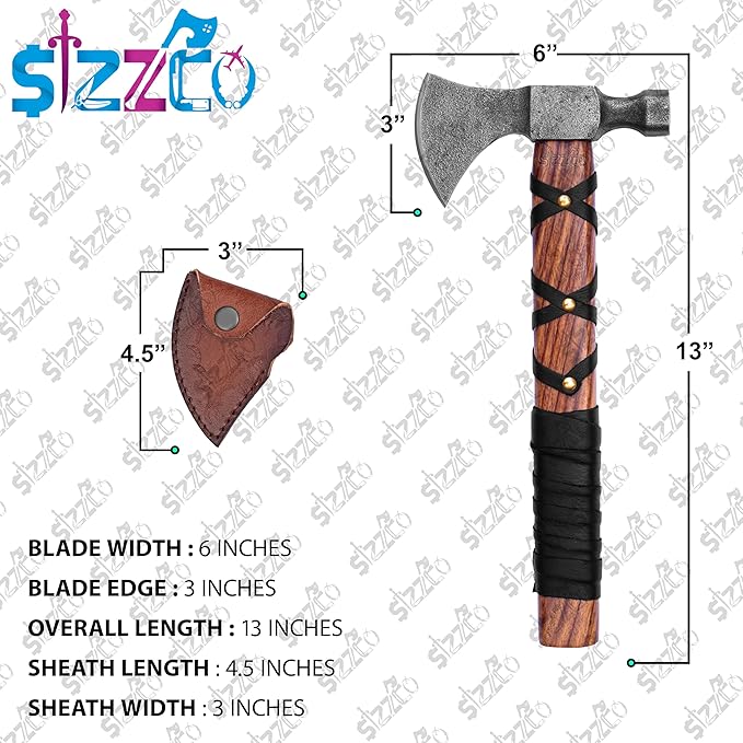 Norse Viking Axe Camping Hatchet – Berserker Axes for Woodworking Throwing and Camping | Handcrafted Lothbrok Ragnar Axe | Bearded Tomahawk for Men | Ideal Gift for Christmas Anniversary Birthday