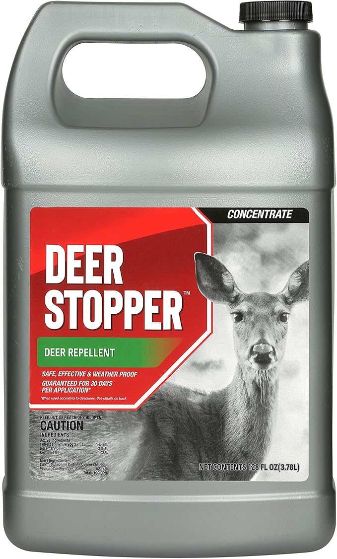 Deer Stopper II 1 Gallon &amp Messina 1 Gallon Deer Repellents - All Natural Safe Around Produce Repel Deer Elk Moose 30 Day Protection