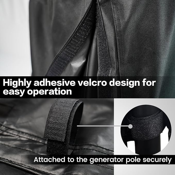 Generator Cover Heavy Duty Waterproof 26 Portable Generator Protection Cover 600D Universal for Most 3000-5000 Watt Portable Generators 26”L x 20”W x 20”H Black
