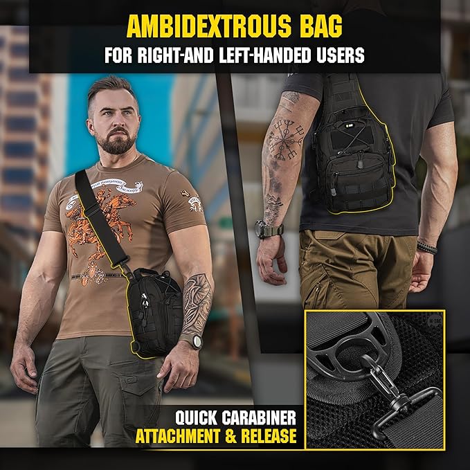 M-Tac CCW Sling Bag for Men &amp Women - EDC Shoulder Bag Tactical - Crossbody Concealed Carry Bag - Mens Chest Pack