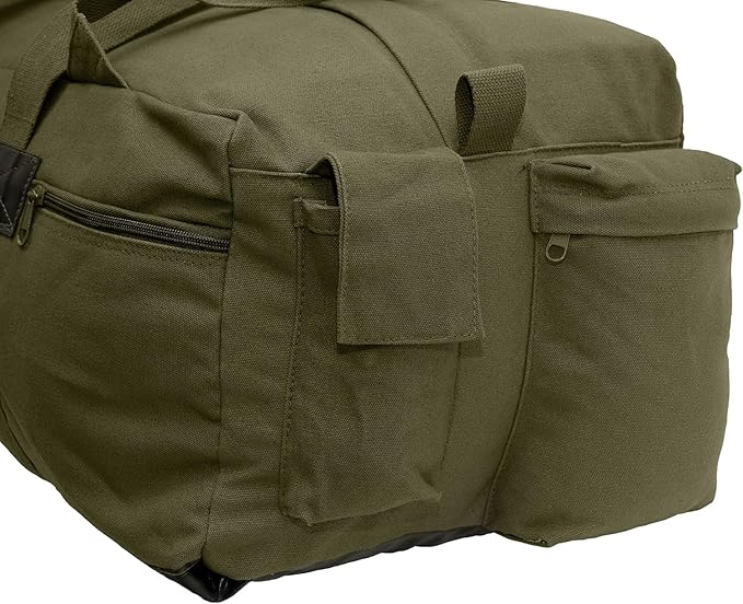 Olive Drab Israeli Military Mossad Tactical Duffle Bag – Heavy-Duty Army Travel Duffel Backpack with Straps