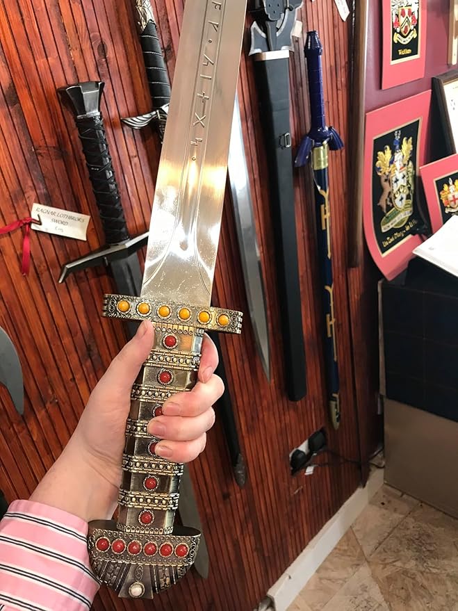 Viking Sword of Ragnar Lothbrok - Real of Kings/Ragnar - Bjorn Ironside Sword - Medieval Fancy Sw0rd of Viking self Defense The Symbol of Kingship- for Gift Role Play