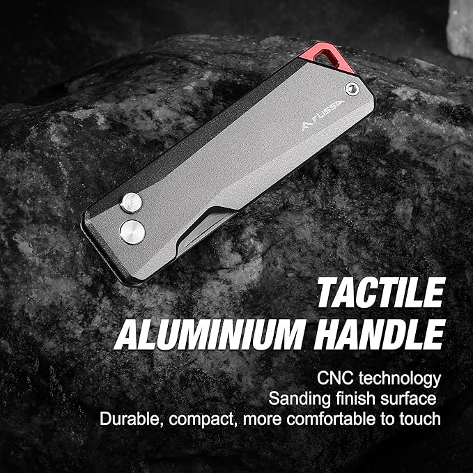 FLISSA Advanced Titanium Utility Knife CNC Unibody Lightweight All Metal Folding Box Cutter Quick Change Blade Razor KnifeIdeal Gifts for Men Women with 10 Extra Blades