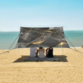 ALAZA Black Marble with Gold Geometric Beach Tent Sun Shelter Portable Canopy Sunshade for Outdoor Camping Picnics Backyard Fun 10x9 ft