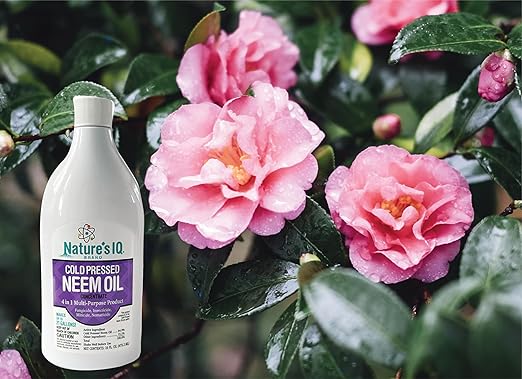Nature's IQ Advanced Formula Neem Oil with Built in Mixing Agent. Concentrated neem Oil Spray for Plants. 4 in 1 Products. Controls Insects Mites Fungus and Nematodes. 4-16oz Bottles.