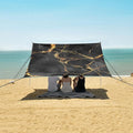 ALAZA Black Marble with Golden Veins Beach Tent Sun Shelter Portable Canopy Sunshade for Outdoor Camping Picnics Backyard Fun 10x9 ft