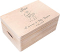 Creative Deco Personalized Wooden Storage Box Baptism Box | 11.8 x 7.87 x 5.51 in (+-0.5) | Candle | Hinged Lid Handles Engraving | Unpainted Gift Box | Rough UNSANDED Keepsake Souvenir Chest