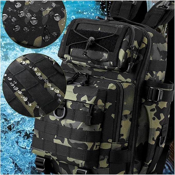 EZZON Fishing Backpacks Tactical Travel Backpack Bag Sling Bag Outdoor Hiking Camping Hunting Backpack(Black)