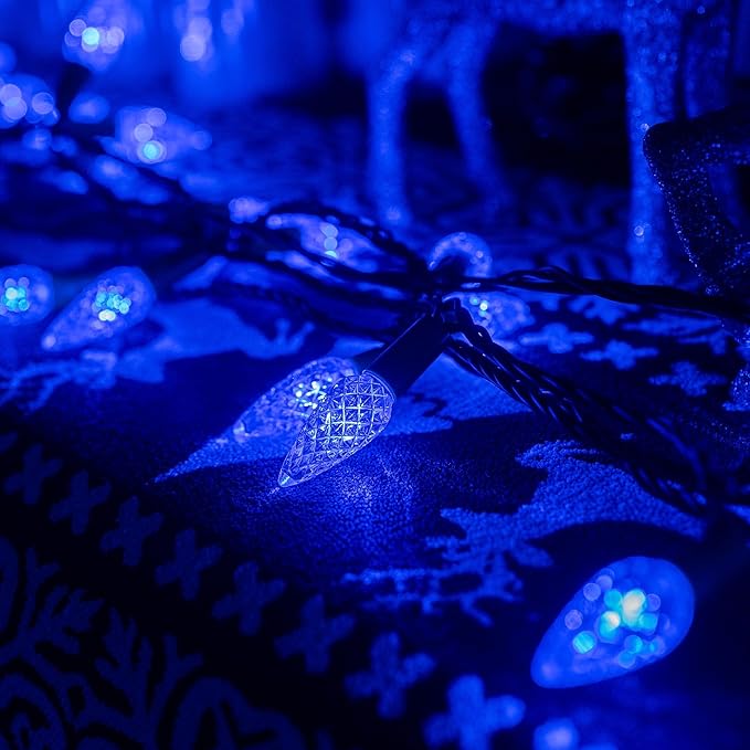Dazzle Bright C6 Christmas String Lights 200 LED 66 FT Waterproof Connectable String Lights with Timer 8 Modes Christmas Lights for Indoor Outdoor Home Garden Yard Xmas Tree Decoration (Blue)