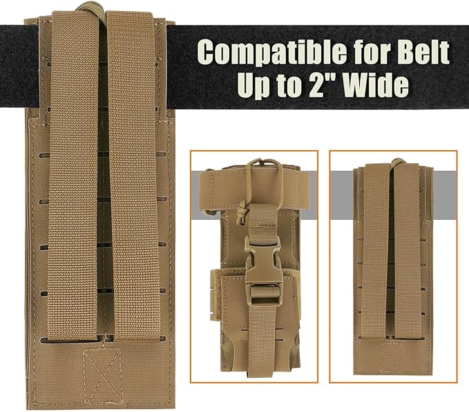 Molle Raido Pouch Tactical Radio Holster Holder Military Heavy Duty Pouches Bag for Two Ways Walkie Talkies Adjustable Storage Nylon Holders