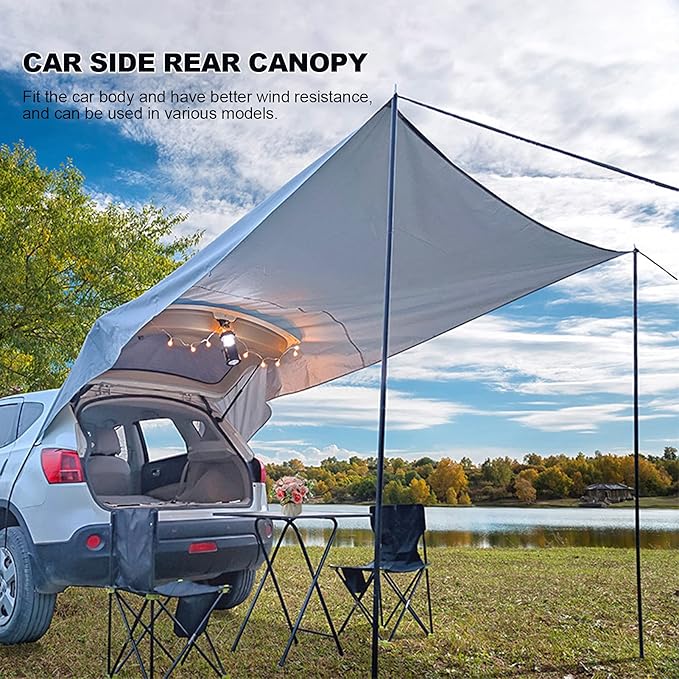 Car Tail Car Side Trunk Canopy Camping Camping Tent 118.11 inch x 78.74 inch SUV MPV Trucks Hatchback Cars and use it as a Pavilion