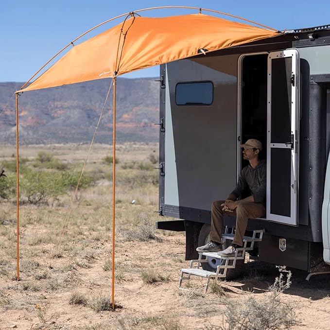MoonShade Portable Vehicle Awning Large 9' x 7' Shade Coverage Lightweight Durable Car Canopy Suitable for Trucks SUVs Vans Campers and More (Sunset)