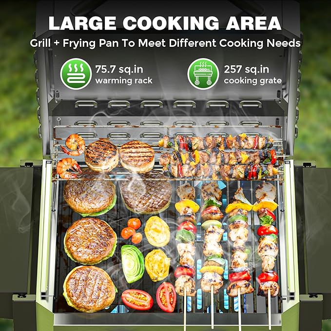‌2-Burner Gas Grill Stainless Steel 16000 BTU BBQ Grill with Foldable Side Shelves &amp Storage Shelf – Ideal Propane Grill for Outdoor Barbecues Patio Gatherings and Camping