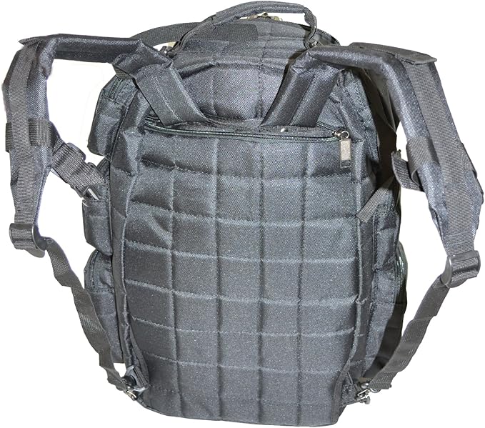 EXPLORER Backpack + Range Bag with Large Padded Deluxe Tactical Divider and 9 Clip Mag Holder - Rangemaster Gear Bag (black)20 x 12.5 x 10