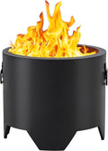 Yaheetech Smokeless Fire Pit for Outdoor Garden Patio Camping W/Silicone Fire Pit Mat &amp Fire Poker &amp Rain Cover &amp Lid &amp Log Grate 16in