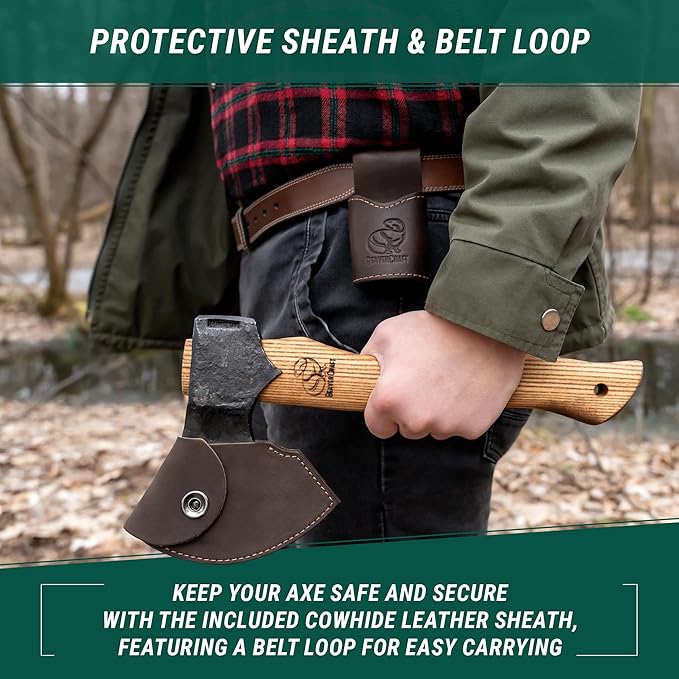 BeaverCraft BSH4F Bushcraft Knife AX3 Camping Hatchet Axe Tool Wood Splitting Axe