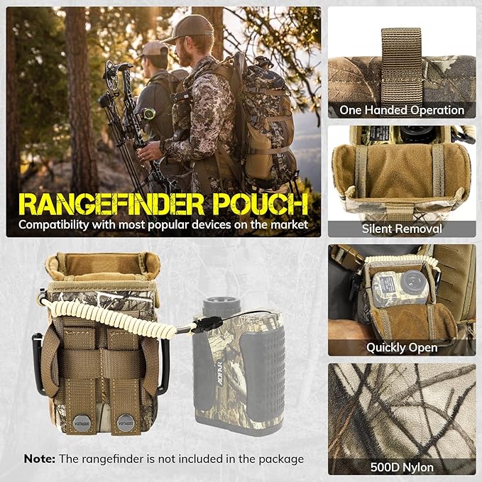 Rangefinder Pouch with Protective Padding and Quick-Release Buckle Molle Compatiblefor Binocular Packs Tactical Hunting Bag Accessory