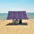 ALAZA Rainbow Elephant Beach Tent Sun Shelter UPF50+ Protection Beach Shade Canopy w/ 4 Sandbags for Outdoor Camping Fishing Backyard Fun Picnic 10x9 ft