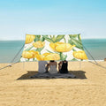 ALAZA Yellow Tulip Flowers Beach Tent Sun Shelter Portable Canopy Sunshade for Outdoor Camping Picnics Backyard Fun 10x9 ft