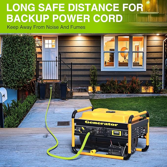 Nilight 50FT 30Amp Generator Extension Cord 125V Heavy Duty 10/3 Gauge Pure Copper STW Wire UL ETL Listed 4 Prong L14-30P L14-30R Weatherproof Suit for Camper Outdoor Use Bright Green