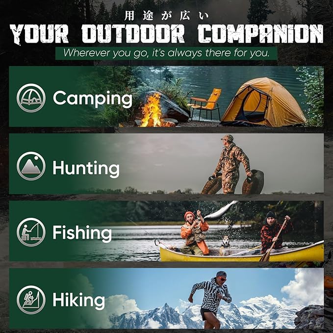 Huusk Fixed Blade Bushcraft Knife Hunting Knives with Wooden Sheath Full Tang Camping Knife Sharp Survival Knives for Men for Hiking Fishing Outdoor Adventure