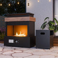 35’’ Smokeless Outdoor Propane Fireplace with Tank Storage CSA Certified 50000 BTU Patio Fire Pit with Cover for Garden Backyard Patio Black/Beige