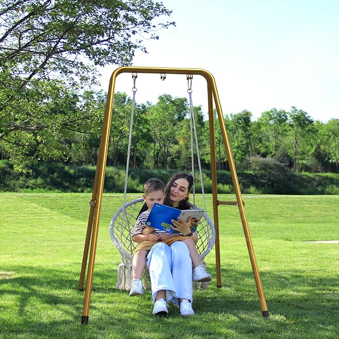 G TALECO GEAR Hammock Chair StandHeavy-Duty Steel Hammock Stand300LBS Multi-Use Swing Stand for Outdoor IndoorHammock Chair not Include (Gold)