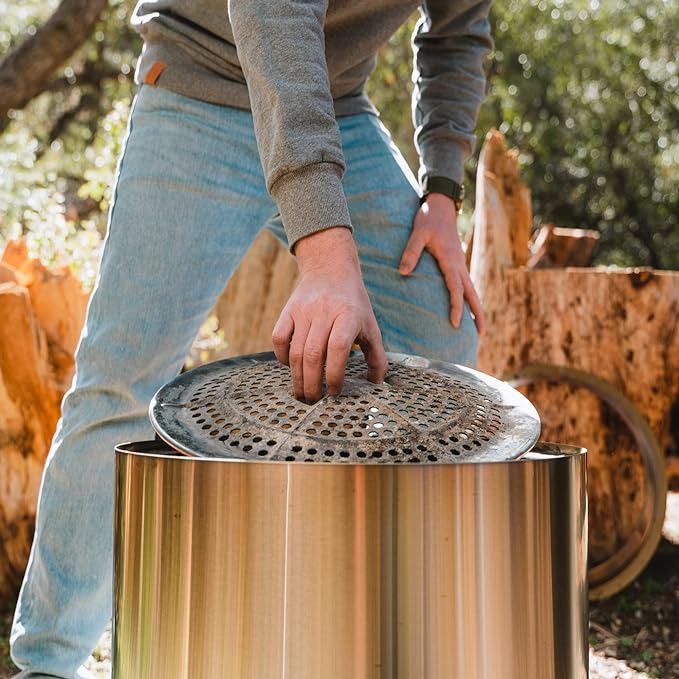 Solo Stove Bonfire 19.5 Smokeless Fire Pit with Removable Ash Pan | Portable Outdoor Fire Pit | Stainless Steel - Wood Burning Lightweight Fireplace | Ideal for 4-6 People 20 lbs