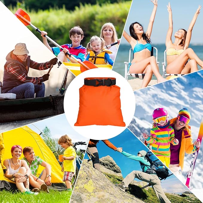 LEIFIDE 10 Pcs Ultralight Dry Bags Waterproof Lightweight Airtight Bags Ripstop Camping Gear Dry Sack Portable Roll Top Dry Pack for Backpacking Kayaking Hiking Swimming Boating Outdoor 5 Sizes