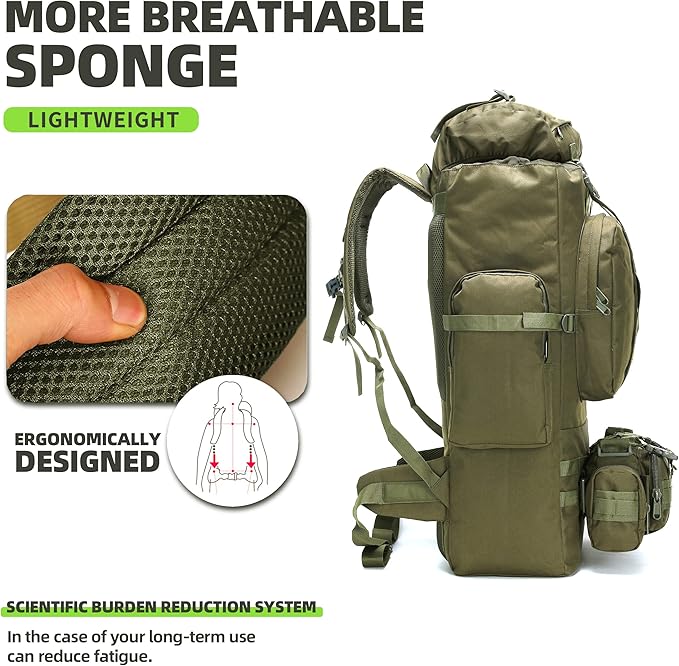 100L Camping Hiking BackpackMolle military Tactical rucksack backpackWaterproof Lightweight Hiking Backpack